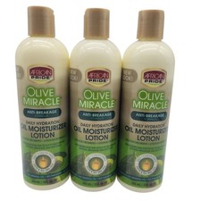 3 Pack African Pride Olive Miracle Hair Moisturizer Lotion, 12 oz Each