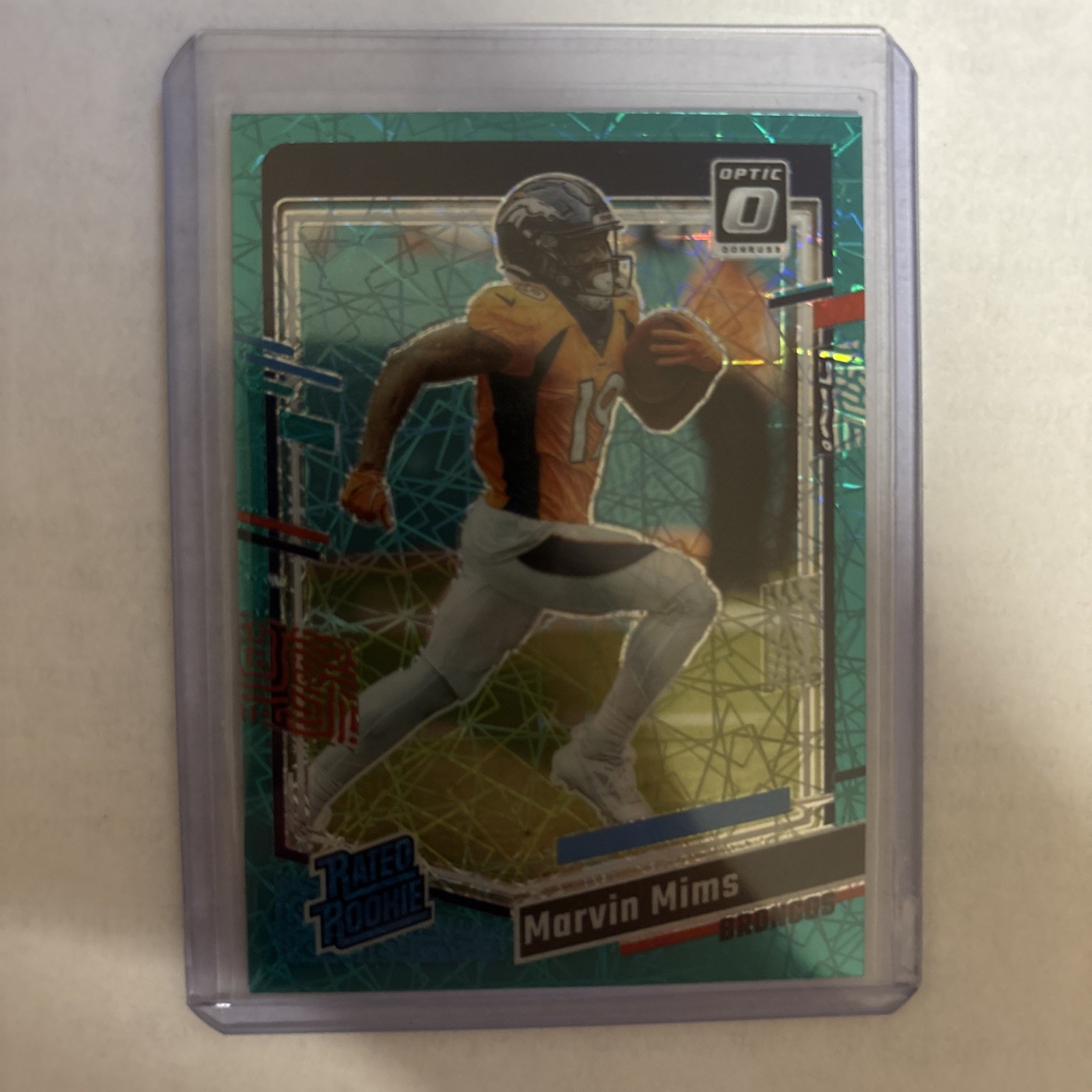 2023 DONRUSS OPTIC #231 MARVIN MIMS RATED ROOKIE RC TEAL VELOCITY SP