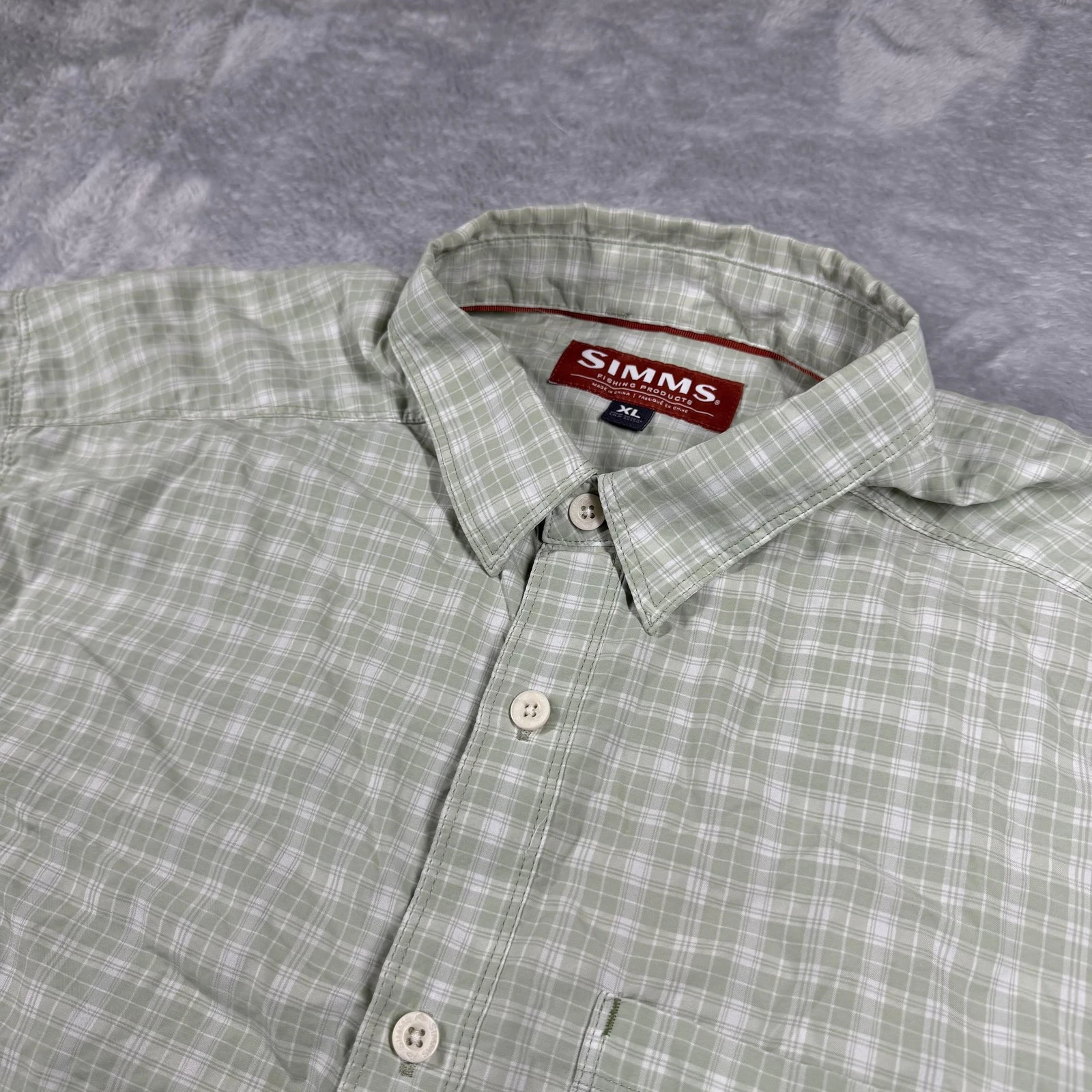 Simms Shirt Mens XL Plaid Fishing Performance Outdoor Hiking Extra Large Camp