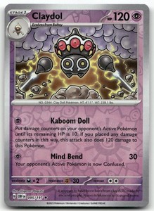 Claydol 095/197 Obsidian Flames Reverse Holo Rare