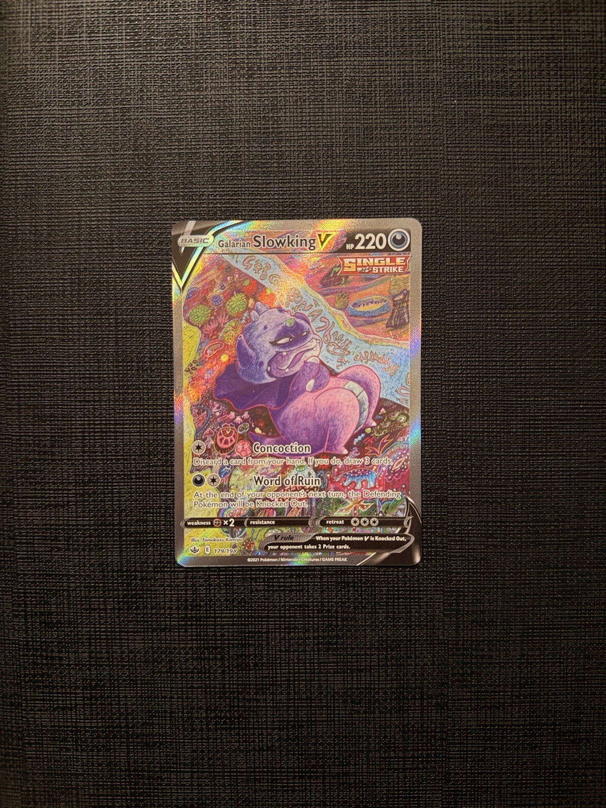 Galarian Slowking V 179/198 Alt Art Full Art Chilling Reign Pokémon Card NM