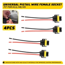 4X H11/H8/H9 Head Fog Light Halogen Assembly Repair Harness Female Connector