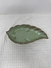 Vintage Frankoma Pottery Prairie Green Large Leaf Serving Dish #226 9.5”