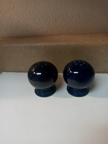 Vintage Fiestaware Cobalt Blue Salt and Pepper Shakers Original Fiesta