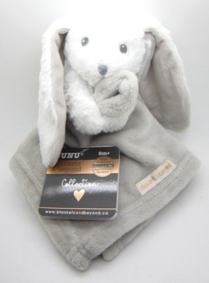 Blankets and Beyond Nunu White Dog Puppy Gray Baby Security Blanket Long Ears