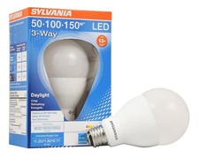 SYLVANIA A21 LED Light Bulb, 3 Way, 50W/ 100W/ 150W, 13 Year, Non-Dimmable, Up