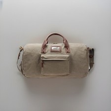 Large Canvas Waterproof Duffel Bag Vintage Leather Strap