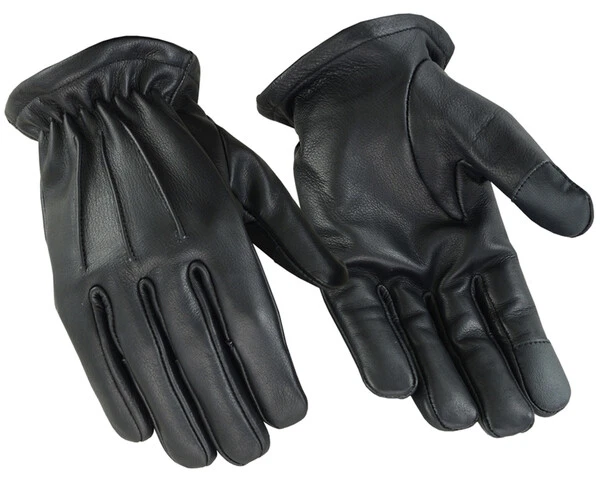 Men’s Leather Gloves Cowhide Leather Motorcycle Glove with Padded Palm