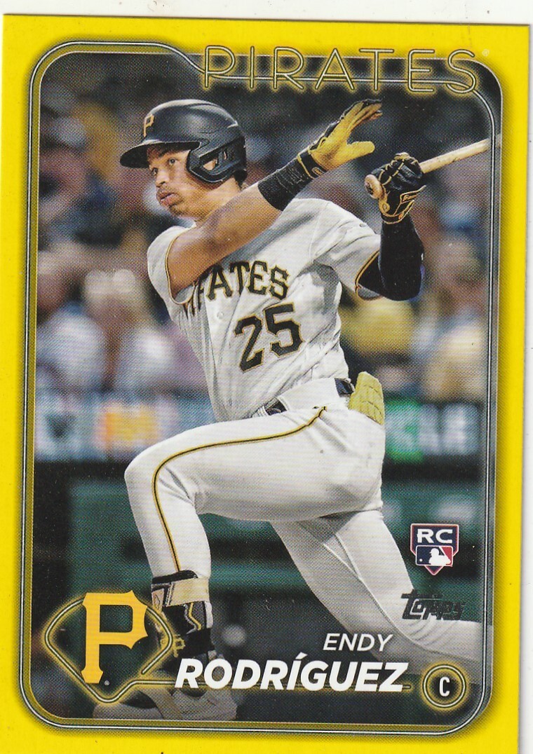 2024 Topps Insert SP Yellow Parallel Rookie Card Endy Rodriguez RC 3 Pirates