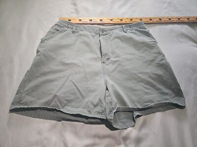 Premier International Shorts Women Sz 18 Green Pleated Chino Utility Pockets