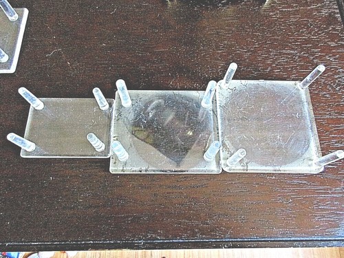 10 LUCITE 4 Post Display Stands in Three Sizes - Picture 2 of 3