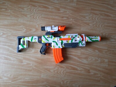 NERF Modulus Tracker ECS-10 Blaster mit Tarnmuster geprüft & Zubehör vollständig