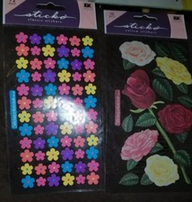 EK Sucess Scrapbooking Stickers Sticko Vellum mini neon flowers and roses set