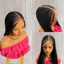 Ready To Ship Braided Wigs For Black Women Front Lace Wig
