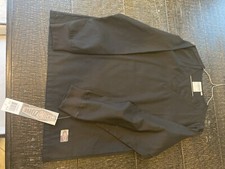 Scrub Zone Scrub V Neck Top Black Long Sleeve With Knit Cuff Small 