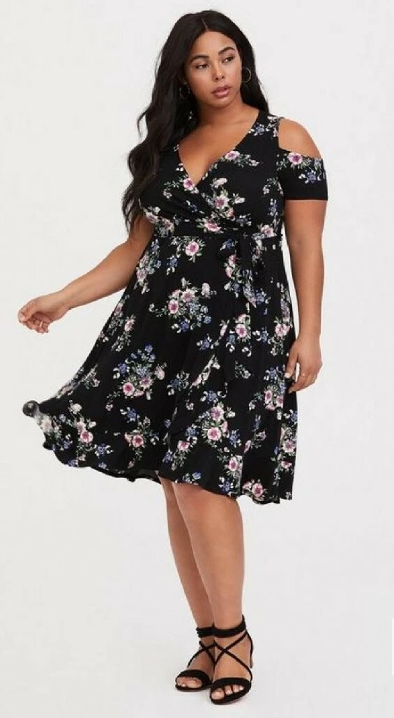 Torrid black sales floral dress