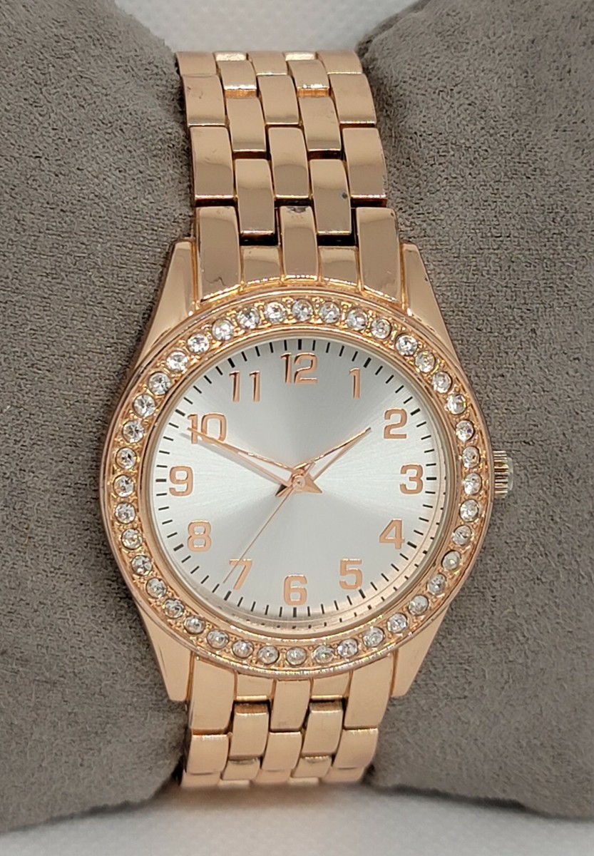 Ladies Stylish Classy Round Rose Gold Tone Link Bracelet  display picture 3