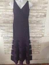 New NWT Lauren Ralph Womens Size 6 Evening Dress Plum Flare Gathered $240 J106