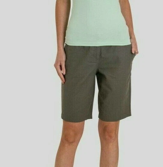 Women's linen shop cargo bermuda shorts