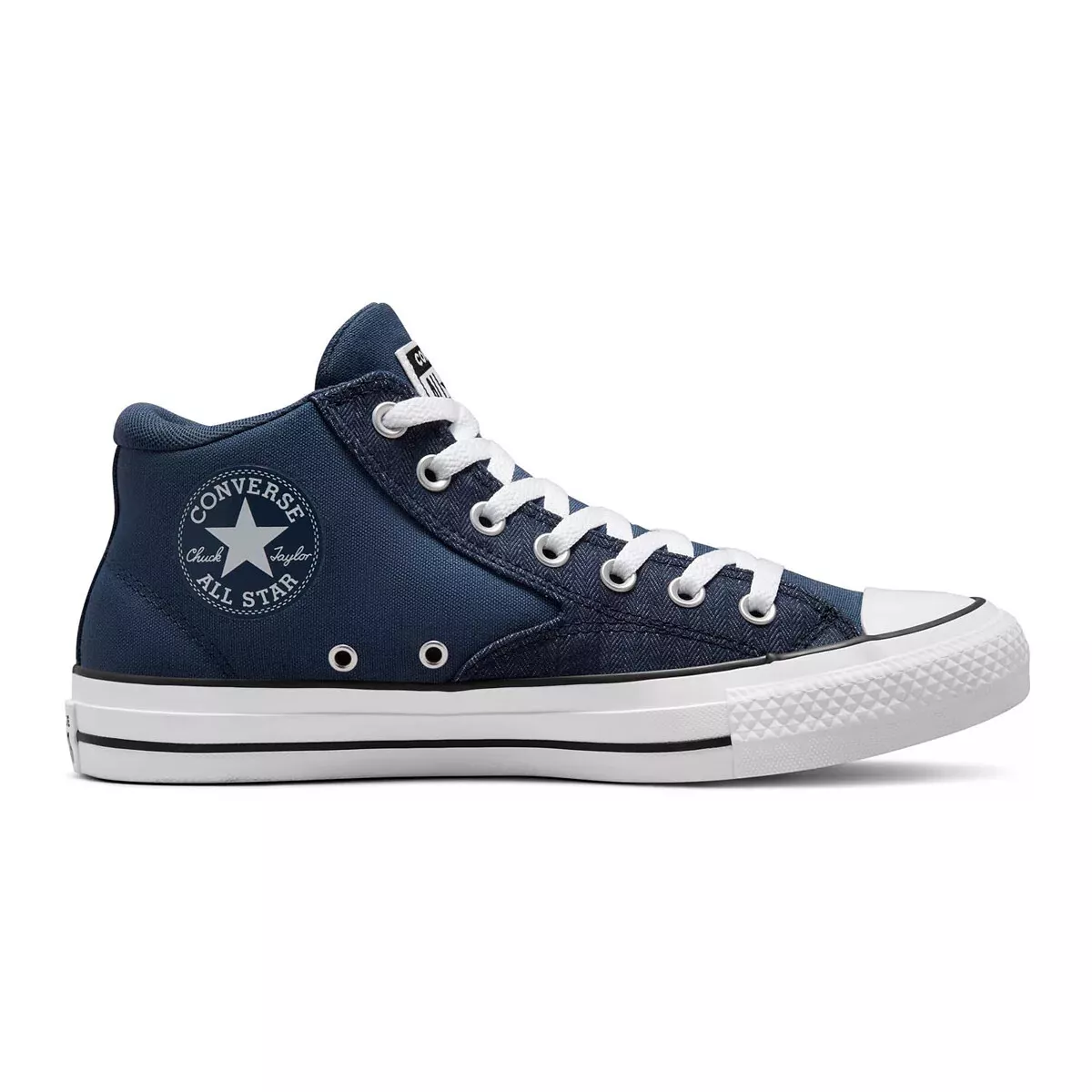 Navy blue leather chuck taylors 2025