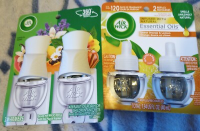  Air Wick Scented Oil plug in Warmer 2-pack 360° fragrance release and 2 refills