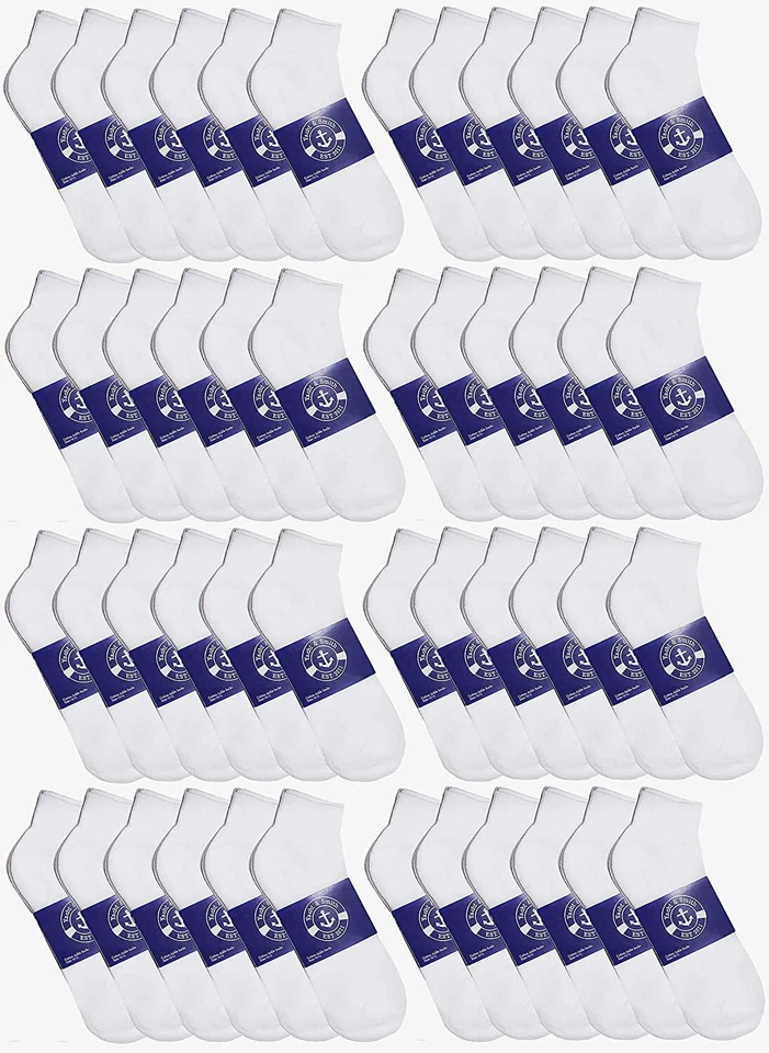 Paquete de 48 calcetines tobilleros cuartos para hombre y mujer, donación sin hogar, ligeros a granel Foto 4 de 4