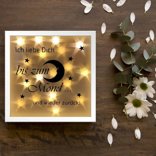 Jahrestag Geschenk Hochzeitstag Partnergeschenk Geschenkidee LED Bilderrahmen