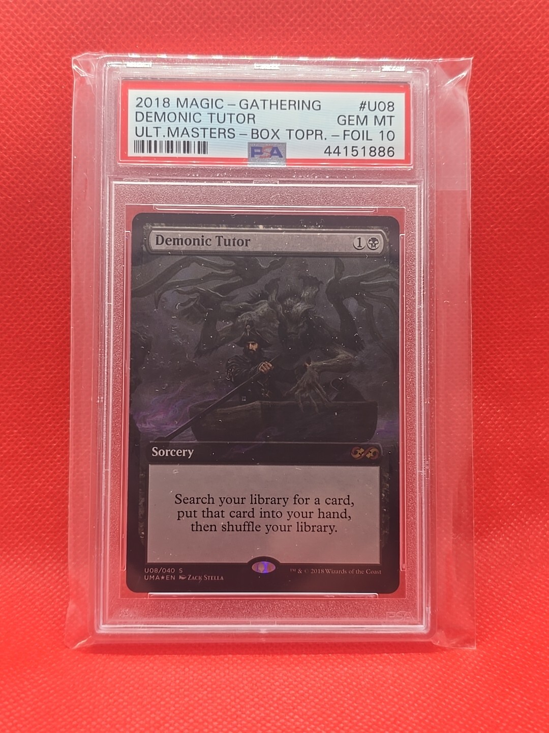 Demonic Tutor - FOIL Ultimate Masters Box Topper -MTG - U08/040 Psa 10 Gem Mint