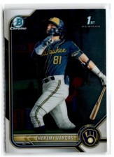 2022 Bowman Chrome Prospects Jheremy Vargas 1st Bowman Milwaukee Brewers
