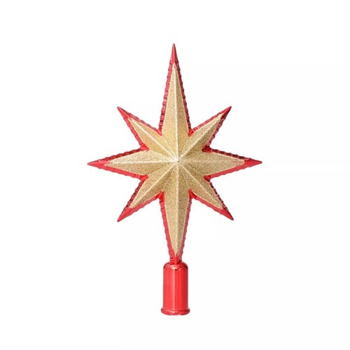Glitter Christmas Tree Star Topper - Shimmering Tree Top Ornament Holiday Decor - Picture 6 of 14
