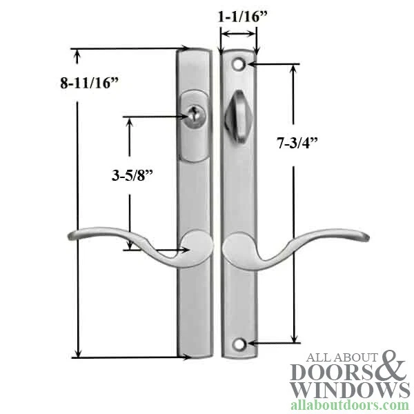 Manijas de puerta para puerta batiente cerradura multipunto activa con llave bronce frotado con aceite Foto 2 de 2