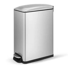 12 Gal/ 45 Liter Slim Stainless Steel Step-on kitchen Trash Can