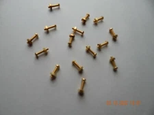 BRASS ROUND HEAD SLOTTED MACHINE SCREWS 8/32 x 3/4" W/NUTS. 15 PCS. NEW