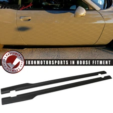Fits 15-23 Dodge Challenger SXT Style Black Primer PP Side Skirts Diffusers Lips