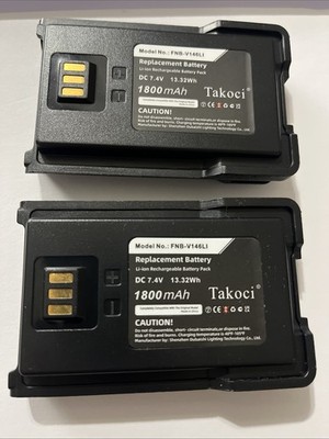 NEW 2-Pack Takoci FNB-V146LI Replacement Battery 7.4V 1800mAh Li-ion Motorola