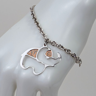 Nomination neu Armband 16 -17 cm Silber 925 Gold- Silberfarben Elefant Charm