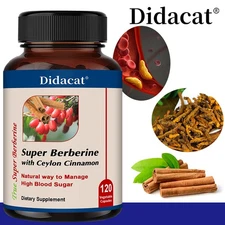 Super Berberine Capsules 3 Bottle, Supports Cardiovascular & Blood Sugar Health