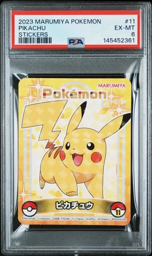 2023 MARUMIYA POKEMON STICKERS #11 PIKACHU PSA 6