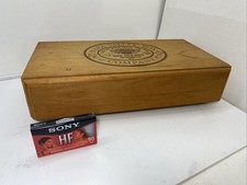 Rare Vtg Napa Valley Box 3 Drawer 30 Cassette Tape Storage File Hinged Wooden