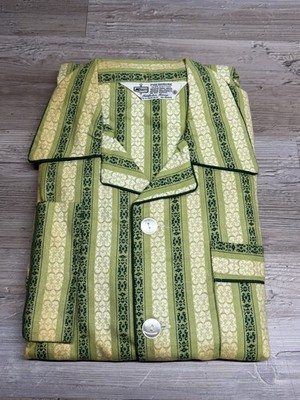 Vintage Kmart Men's Pajama Set NOS Size B Cotton Ornamental Print 2 Pc 60s 70s