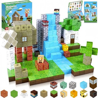 100x-150x Magnetische Minecraft Bausteine Spielszene Block-Set Kinder Spielzeug