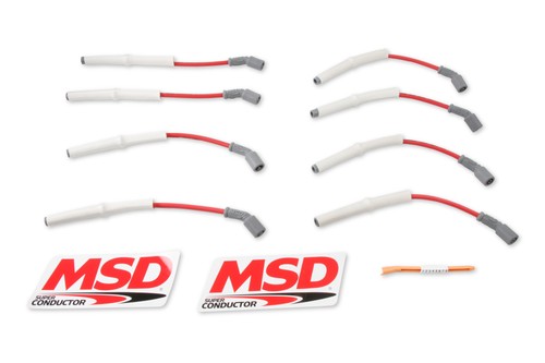 MSD 39849 Super Conductor Spark Plug Wire Set, Red GM 2001, Truck, 8.1L
