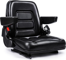 Universal Forklift Seat,Tractor Seat with Micro Switch,Armrest and Safety Belt,F