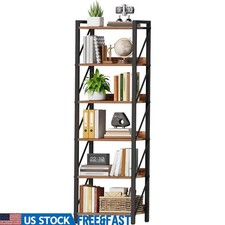 6-Tier Bookshelf Space Saving Storage Rack W/ Adjustable Feet DIY Assembly New