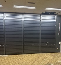 Used dark grey Slatwall Panel With Inserts - Retail Display 