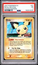 PSA 1 2007 Pokemon EX Power Keepers Pichu STAMPED Reverse Holo Foil 21/108 on eBay