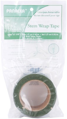 3 Pack - Panacea Stem Wrap Tape .5''X60' 3/Pkg-Green - 600363