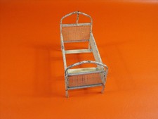 Puppenhaus Puppenstube alt Bett Bettgestell Metall Made in Germany
