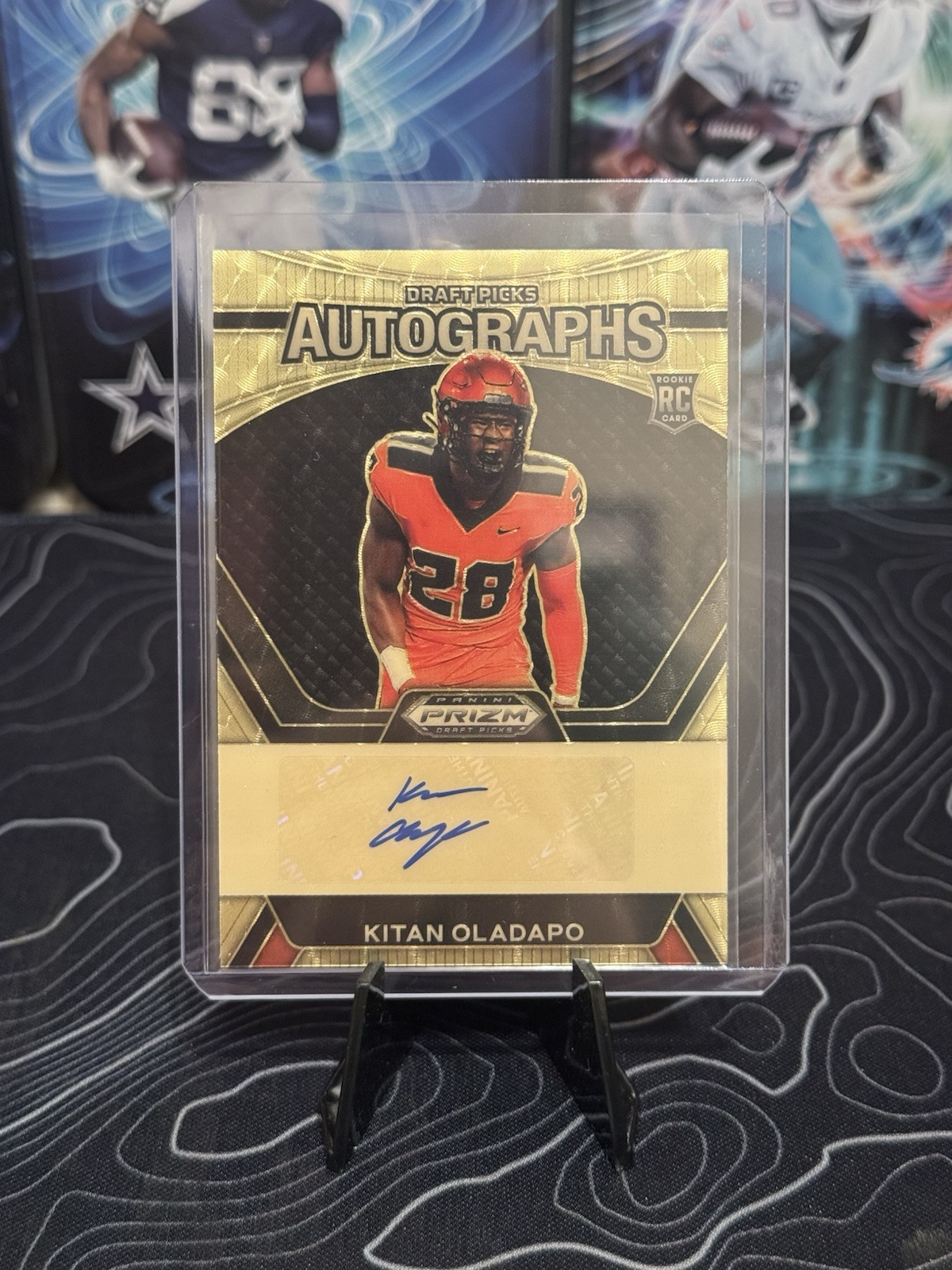 Kitan Oladapo Panini Prizm Draft Picks Draft Picks Autographs #DPAKOO Gold Vinyl 1/1