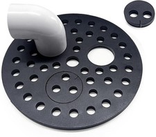 6-1/2 inch Drain Cover W/ Integrated Ports Floor Drain W/ Removable Round Disc